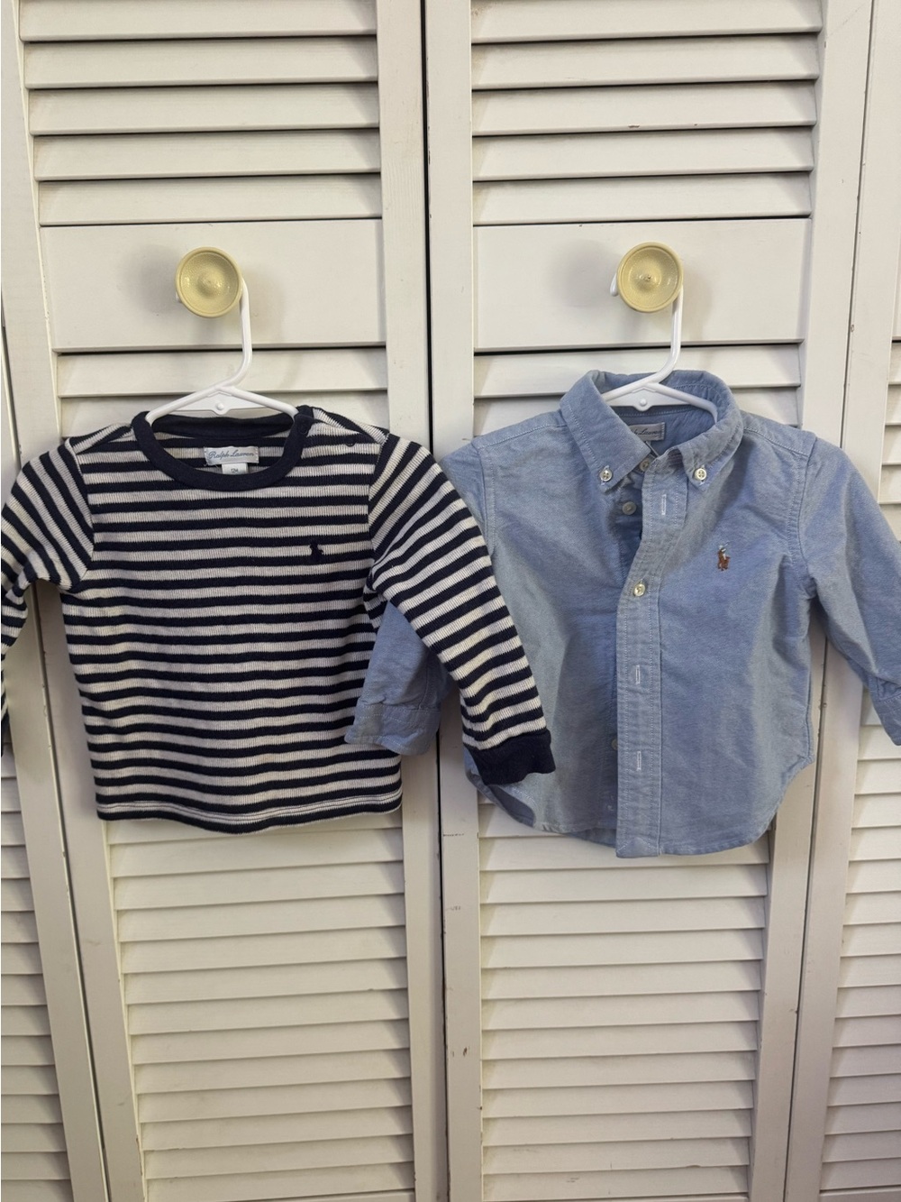 12 month boys Set of 2 Ralph Lauren Light Blue Button-Down Oxford Shirt
